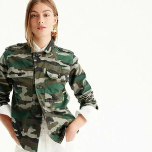 J. Crew Green Camo Camouflage Utility Jacket XS